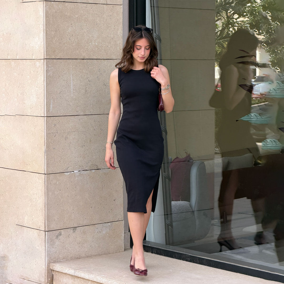 Sleeveless Side Slit Body-Con Dress Luna Sleeveless Side Slit Body-Con Dress Luna