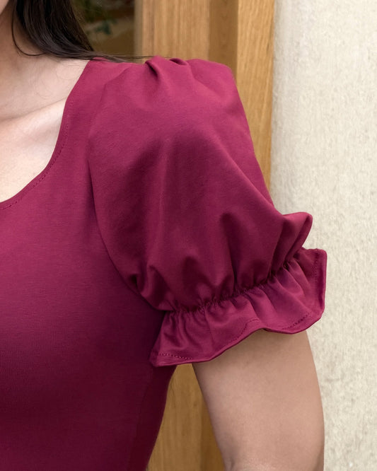 Heart Shape Puff Sleeve Top