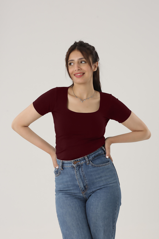 Half Sleeve Square Neck Top (A75)
