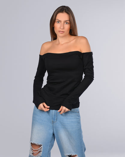 Off Shoulder Long Sleeves Top (A62)