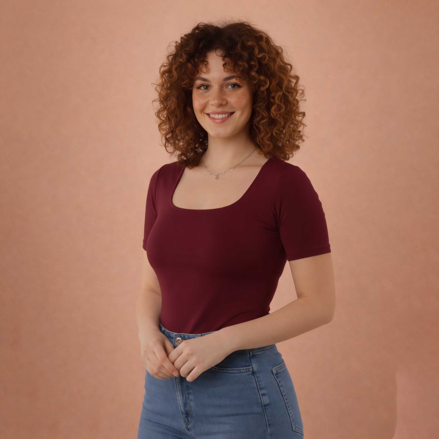 Half Sleeve Square Neck Top