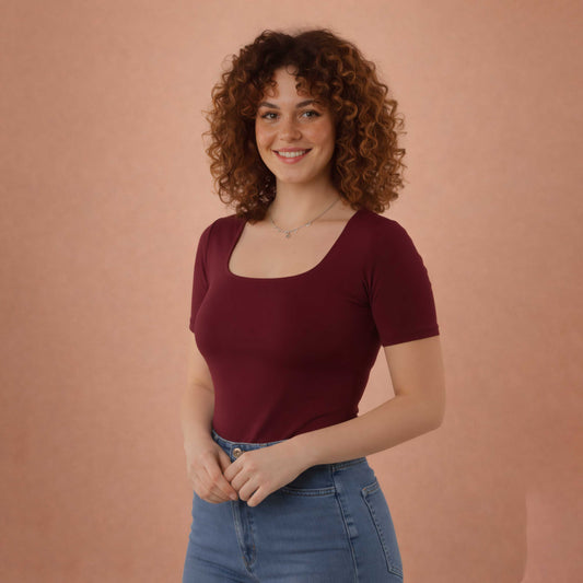 Half Sleeve Square Neck Top