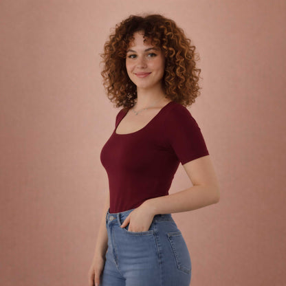 Half Sleeve Square Neck Top