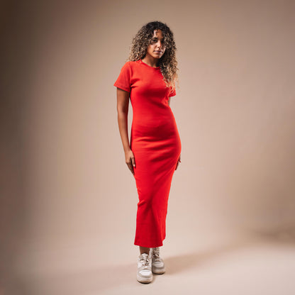 Half Sleeve Long Body-Con Dress