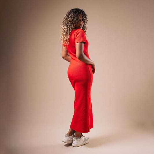 Half Sleeve Long Body-Con Dress