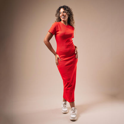 Half Sleeve Long Body-Con Dress