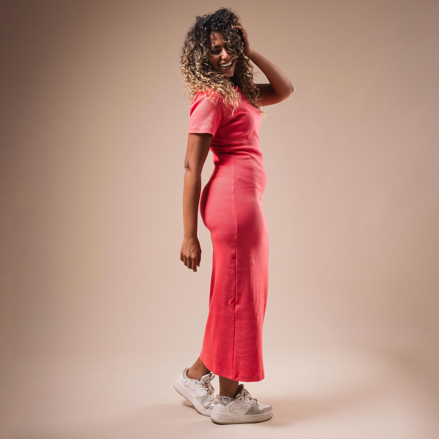 Half Sleeve Long Body-Con Dress