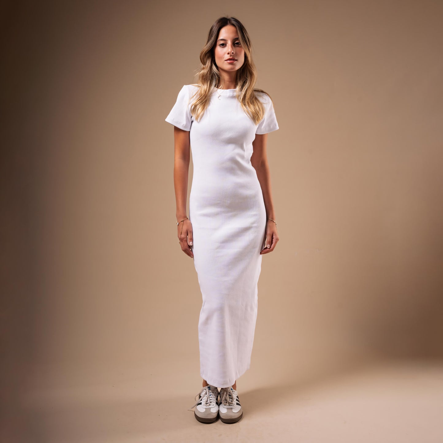 Half Sleeve Long Body-Con Dress