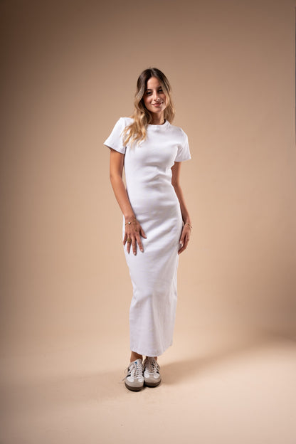 Half Sleeve Long Body-Con Dress (A90)