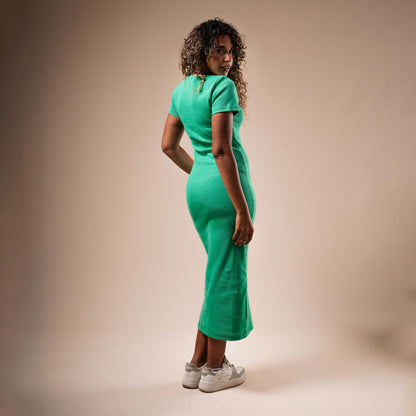 Half Sleeve Long Body-Con Dress