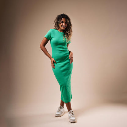 Half Sleeve Long Body-Con Dress