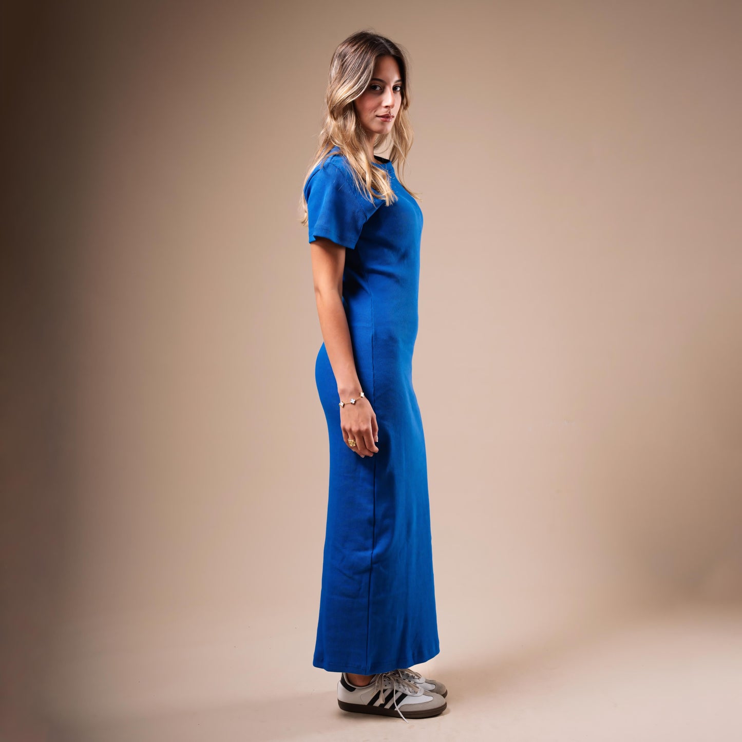 Half Sleeve Long Body-Con Dress