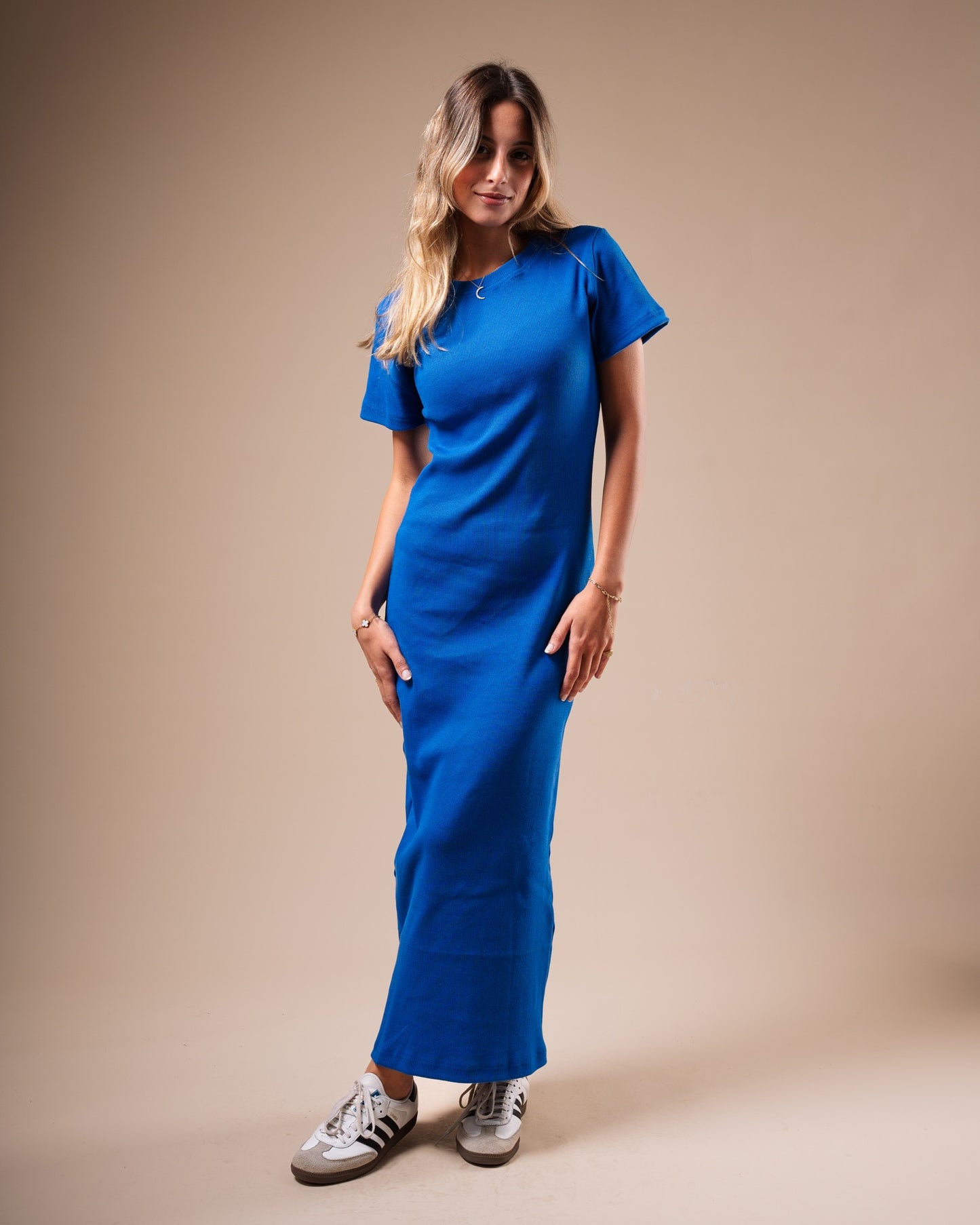 Half Sleeve Long Body-Con Dress (A90)