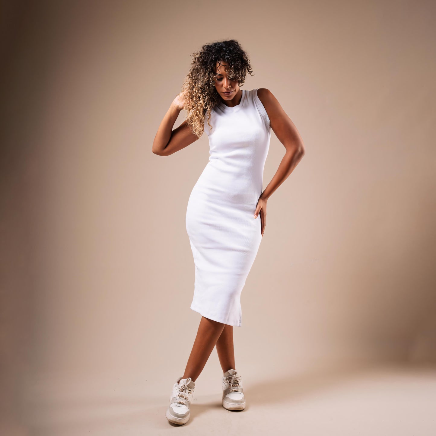 Sleeveless Side Cut Body-Con Dress