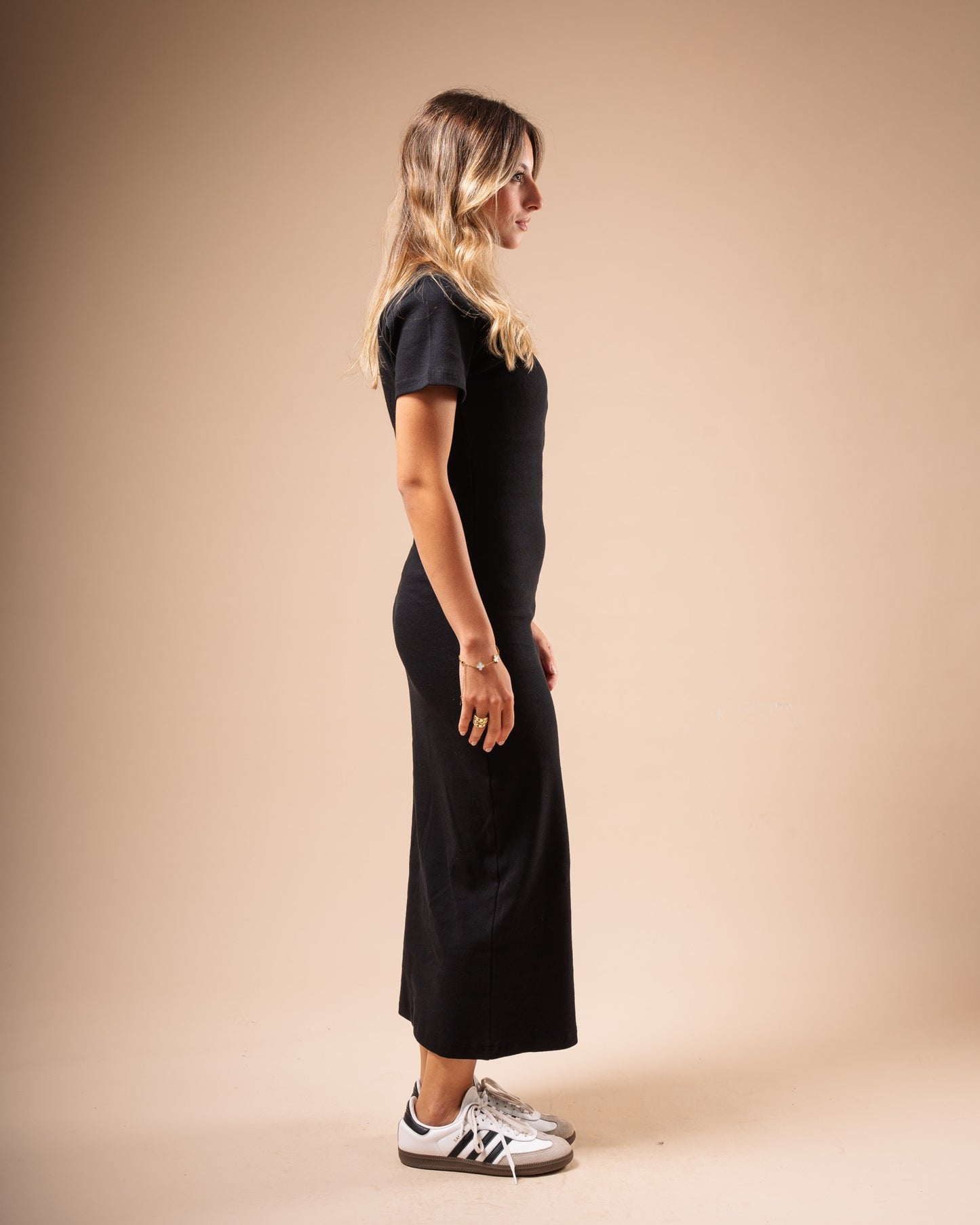 Half Sleeve Long Body-Con Dress (A90)