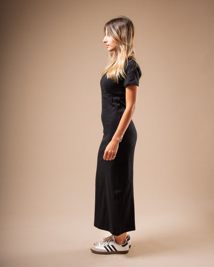 Half Sleeve Long Body-Con Dress (A90)