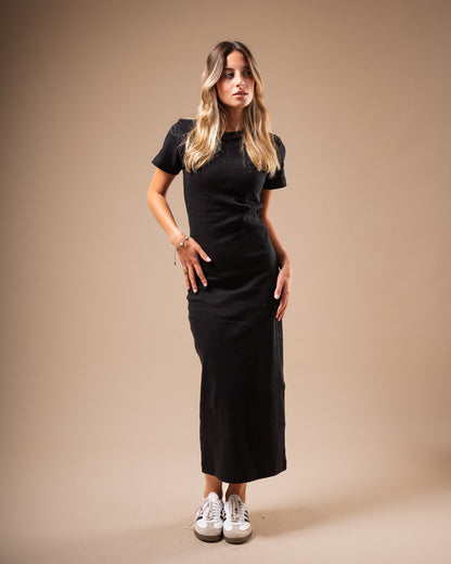 Half Sleeve Long Body-Con Dress (A90)