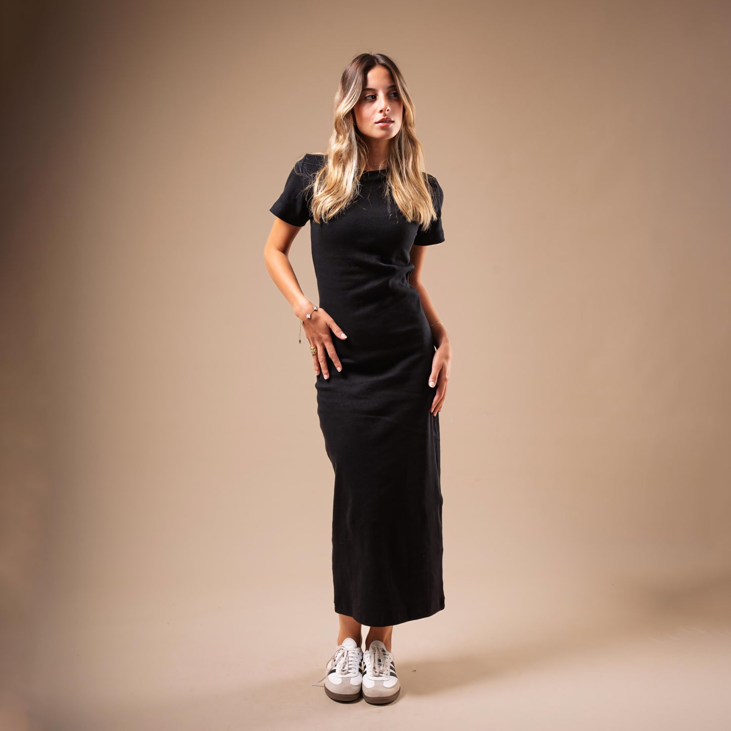 Half Sleeve Long Body-Con Dress