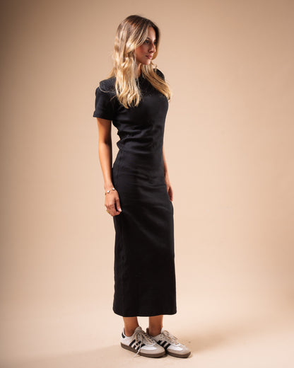 Half Sleeve Long Body-Con Dress (A90)