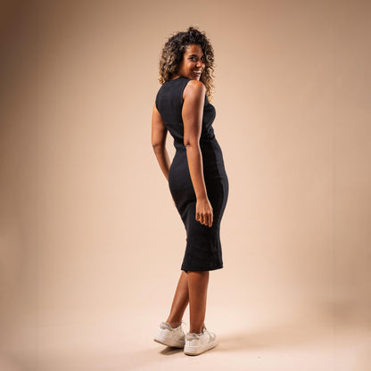 Sleeveless Side Cut Body-Con Dress