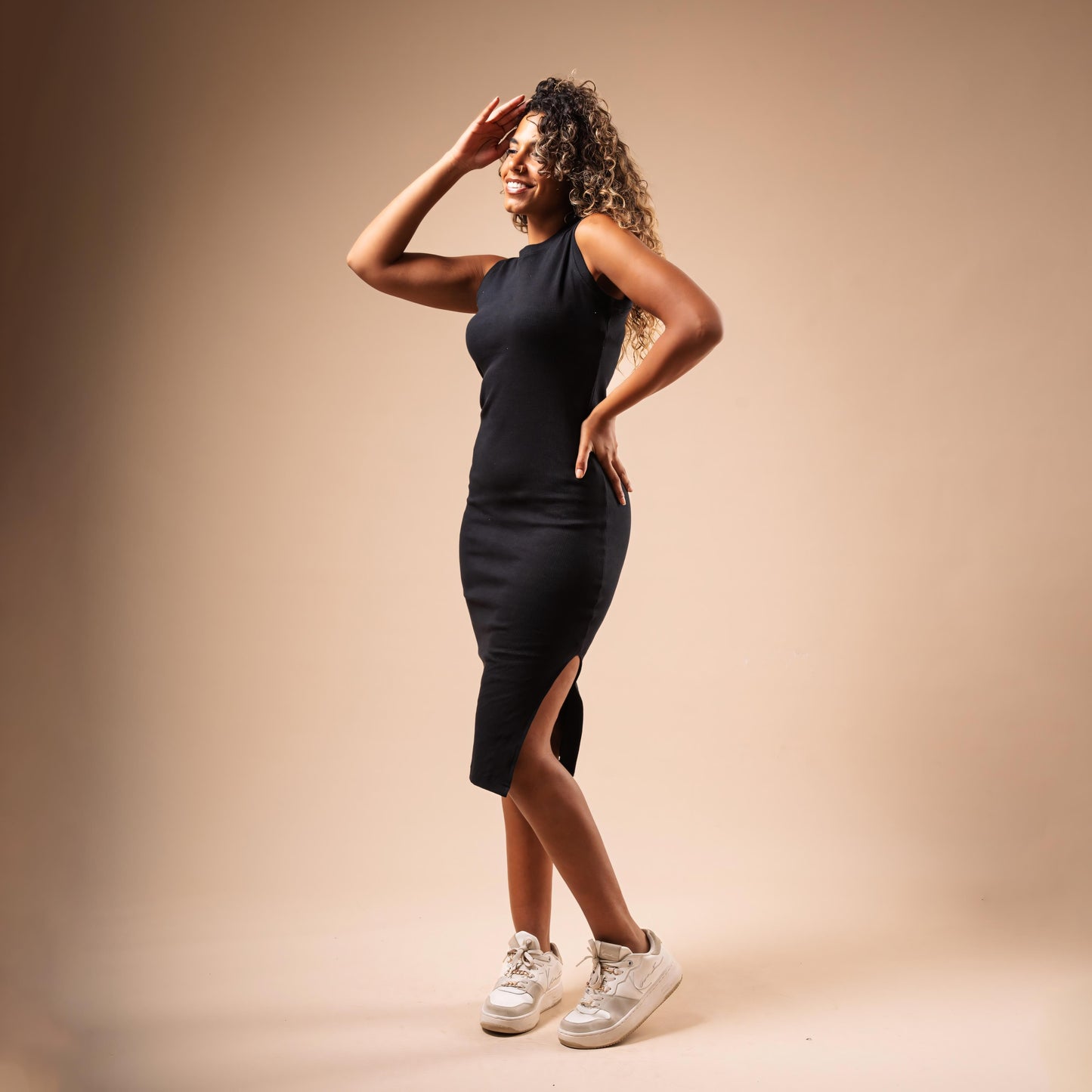 Sleeveless Side Cut Body-Con Dress