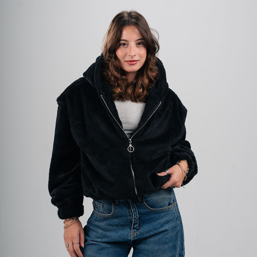 Drop Shoulder Fur Jacket