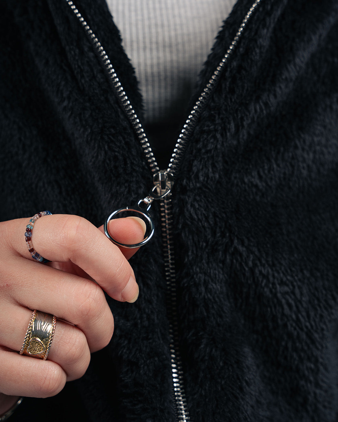 Drop Shoulder Fur Jacket