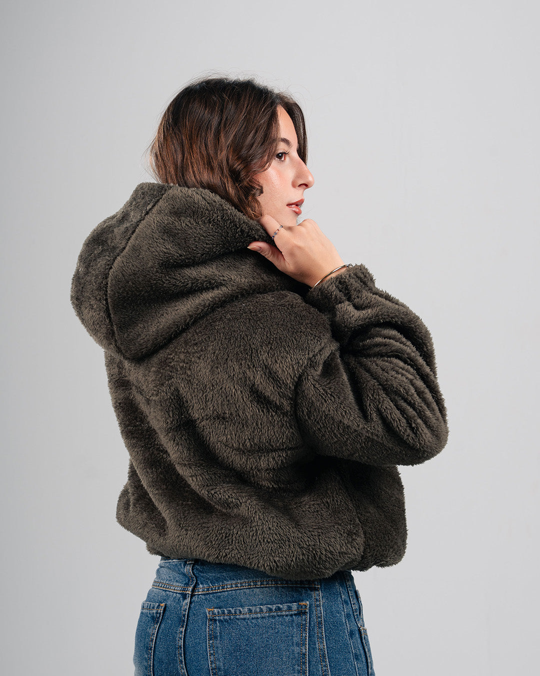Drop Shoulder Fur Jacket