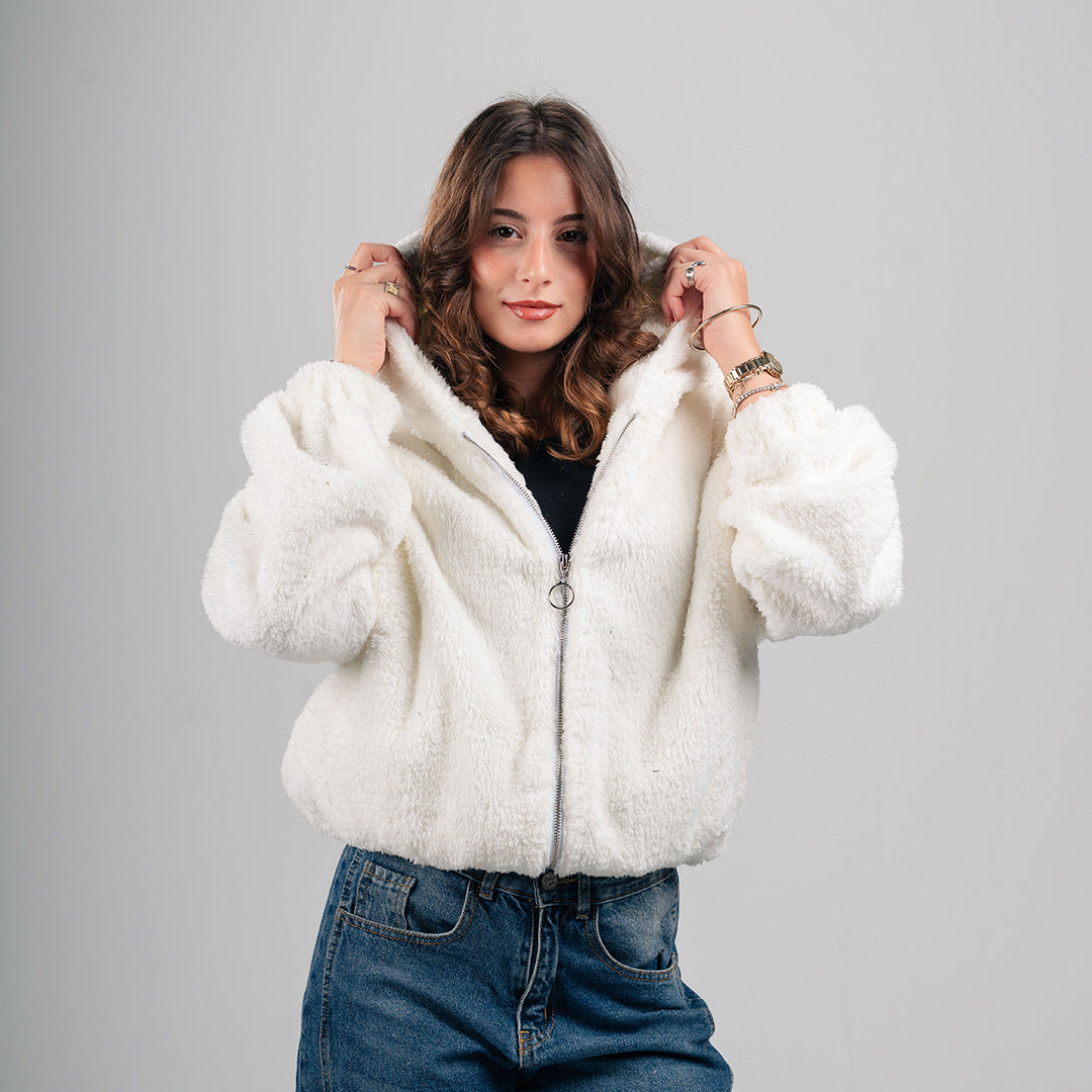 Drop Shoulder Fur Jacket