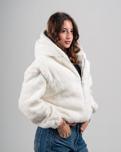 Drop Shoulder Fur Jacket