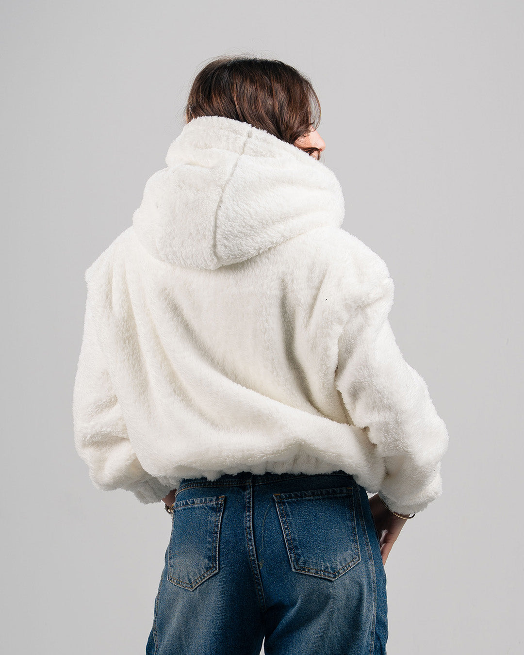 Drop Shoulder Fur Jacket