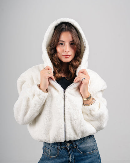 Drop Shoulder Fur Jacket