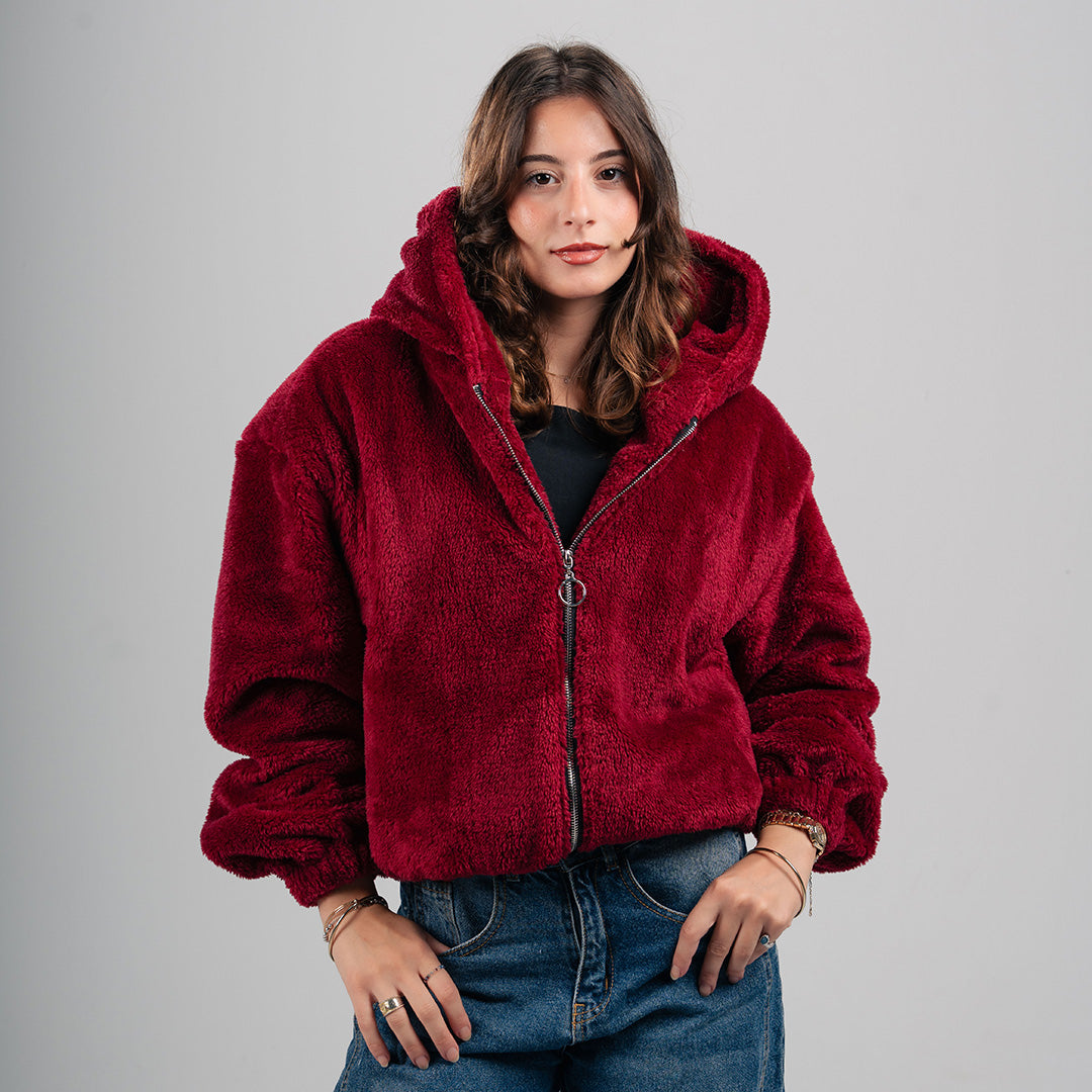 Drop Shoulder Fur Jacket