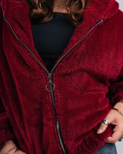 Drop Shoulder Fur Jacket