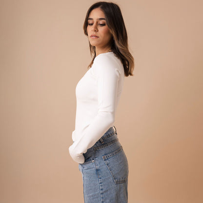 Long Sleeve Square Neck Top