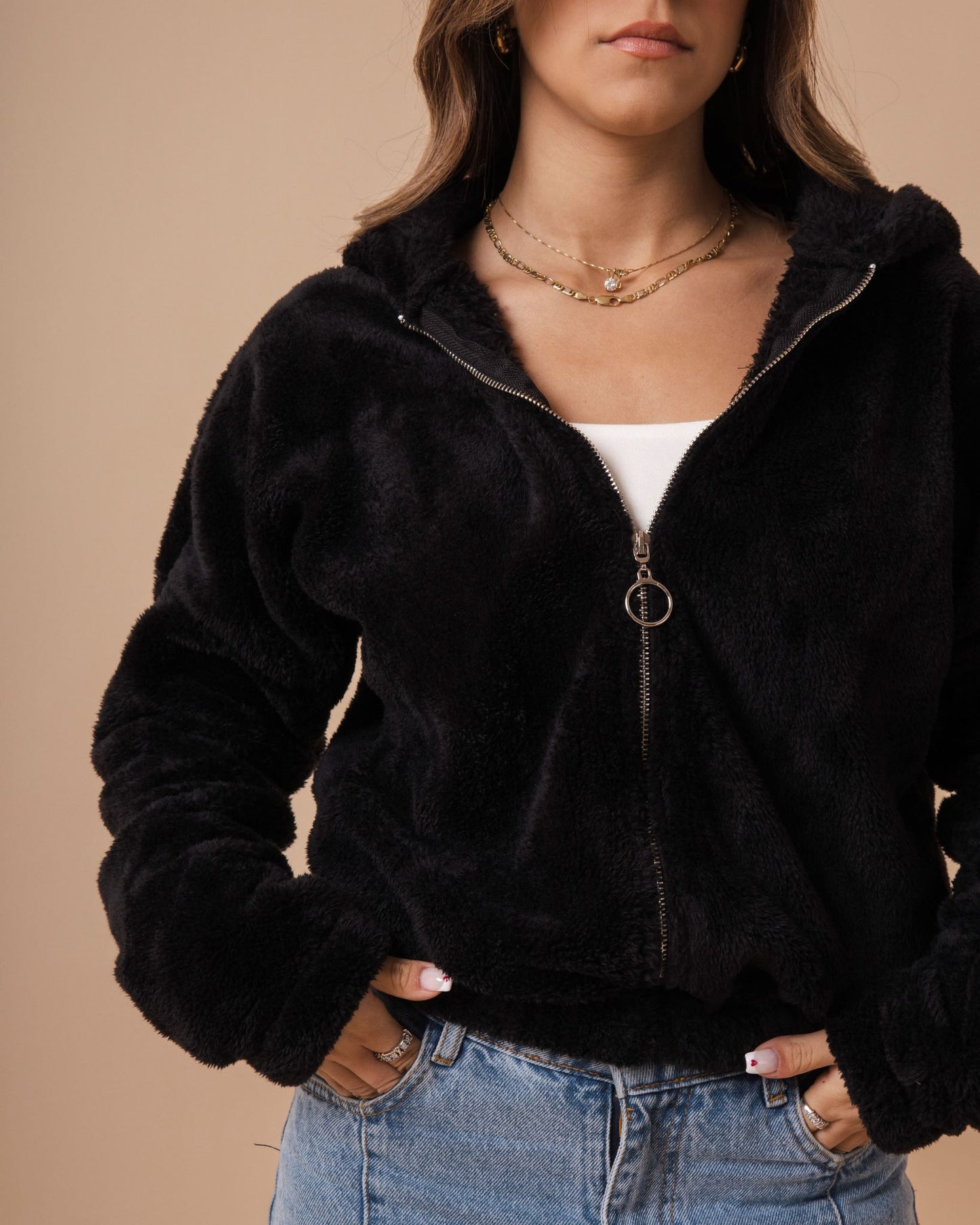 Drop Shoulder Fur Jacket (A60)