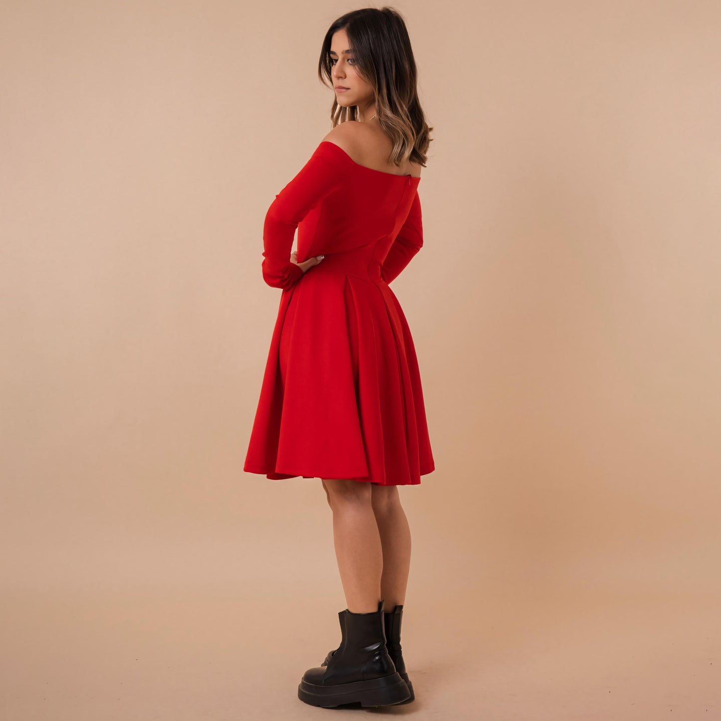 Off Shoulder Flare Dress