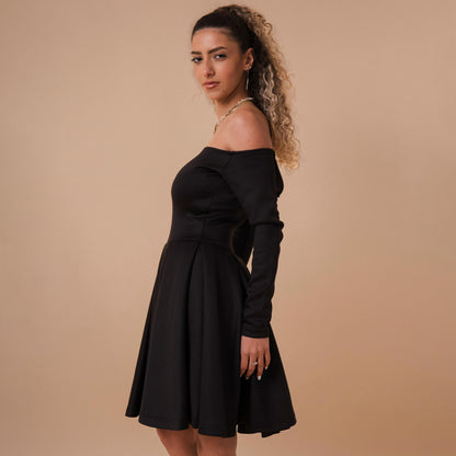 Off Shoulder Flare Dress