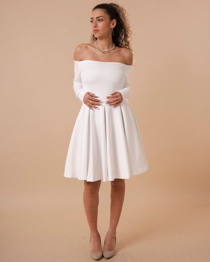 Off Shoulder Flare Dress (A3)