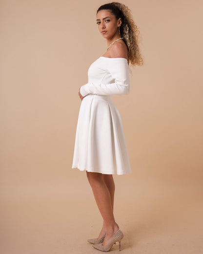 Off Shoulder Flare Dress (A3)