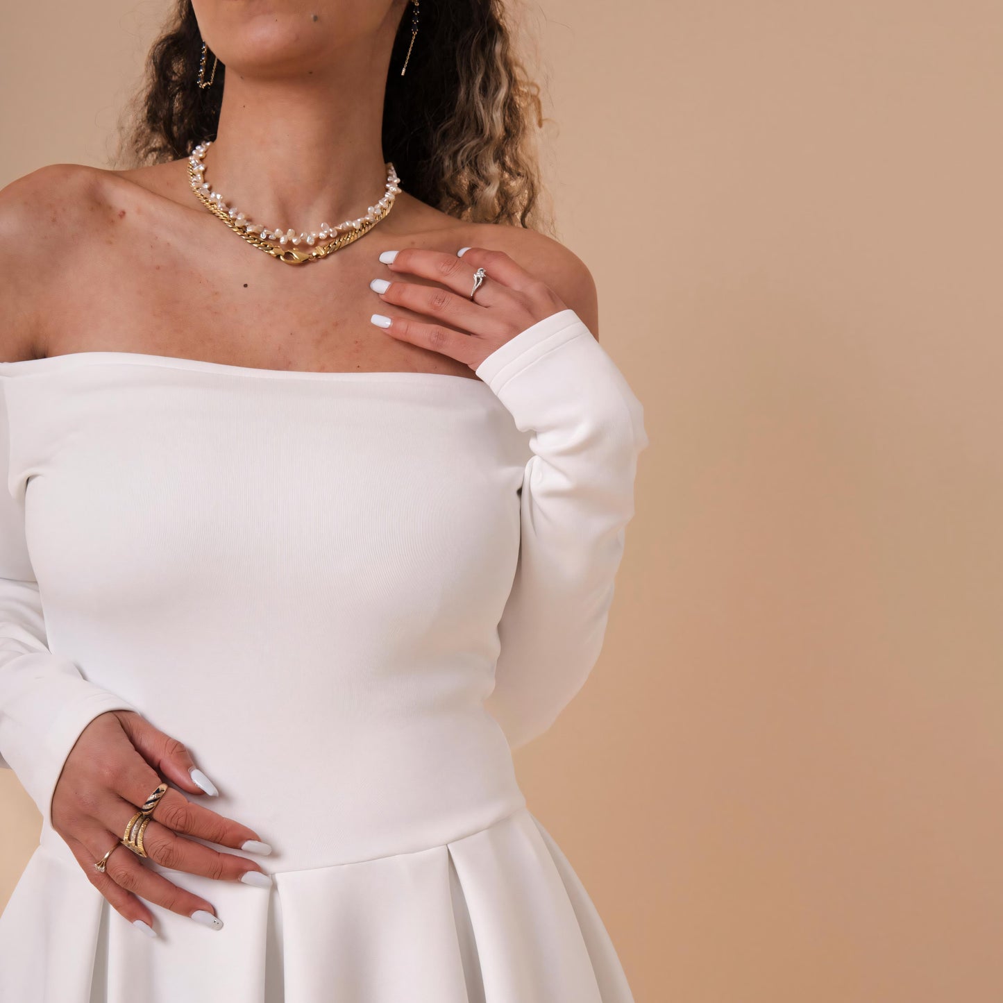 Off Shoulder Flare Dress