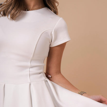 Short Sleeve Above Knee Flare Dress