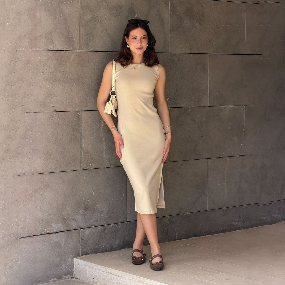 sleeveless side slit dress Adore Sequined Sleeveless Side Slit Dress Nidys Closet