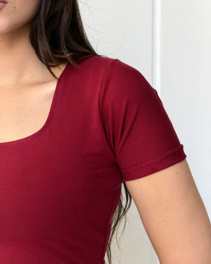 Half Sleeve Square Neck Top