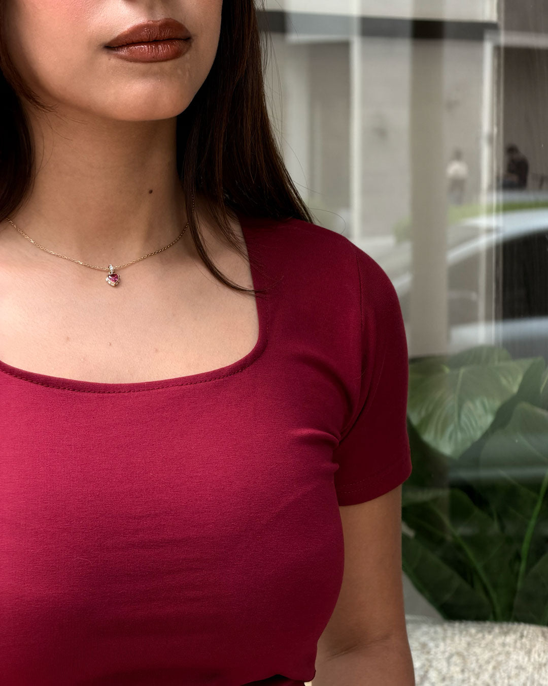 Half Sleeve Square Neck Top