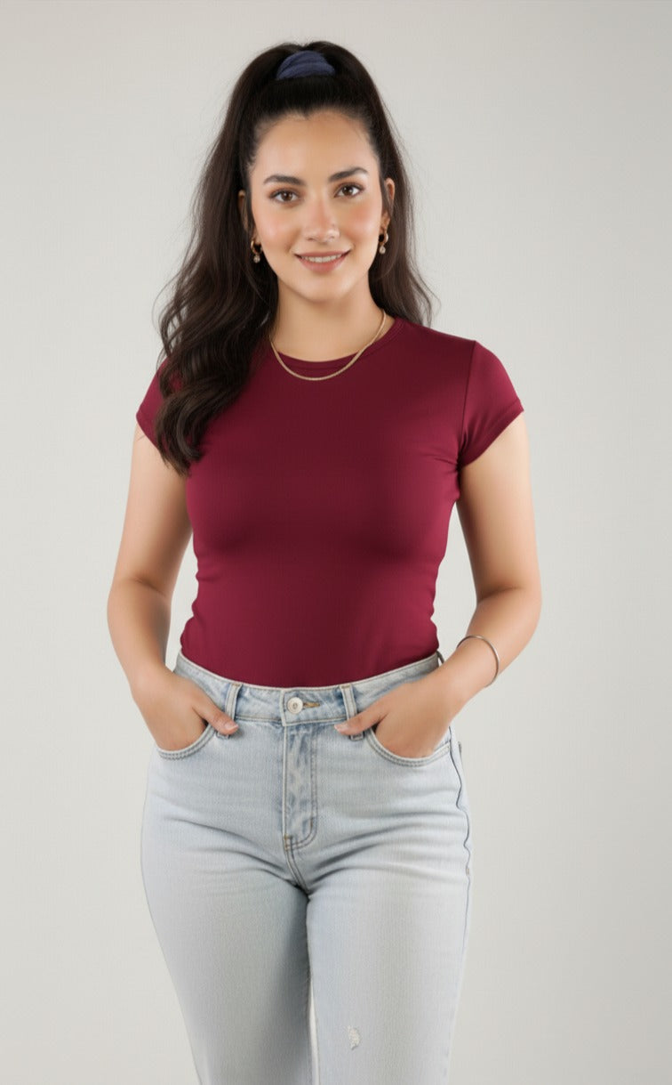 Short Sleeve Round Neck Top