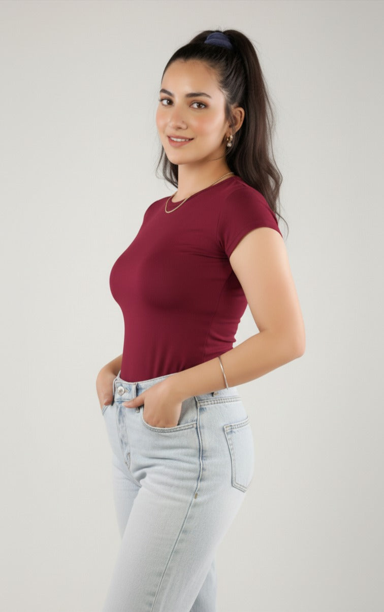 Short Sleeve Round Neck Top