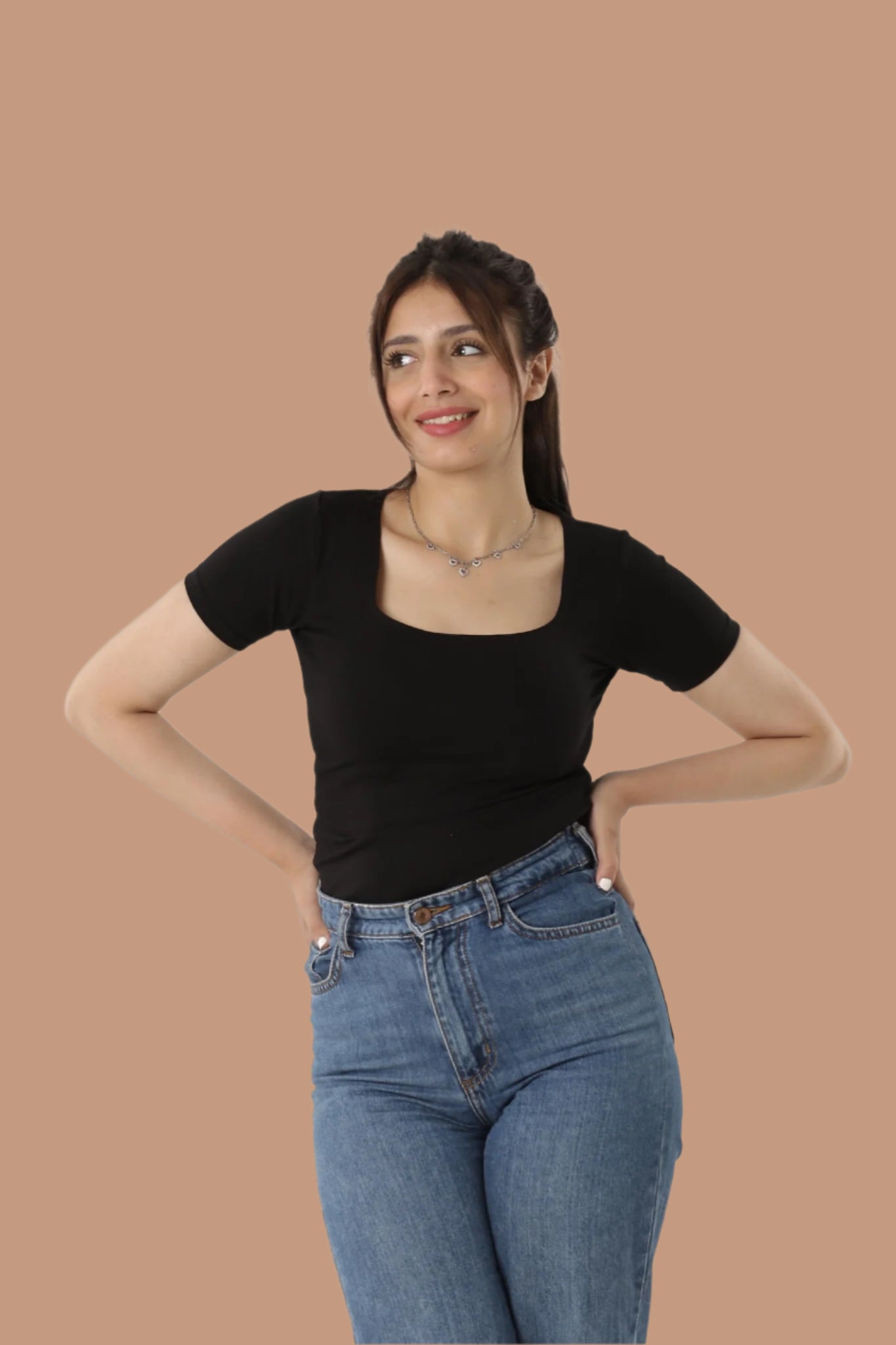 Half Sleeve Square Neck Top (A75)