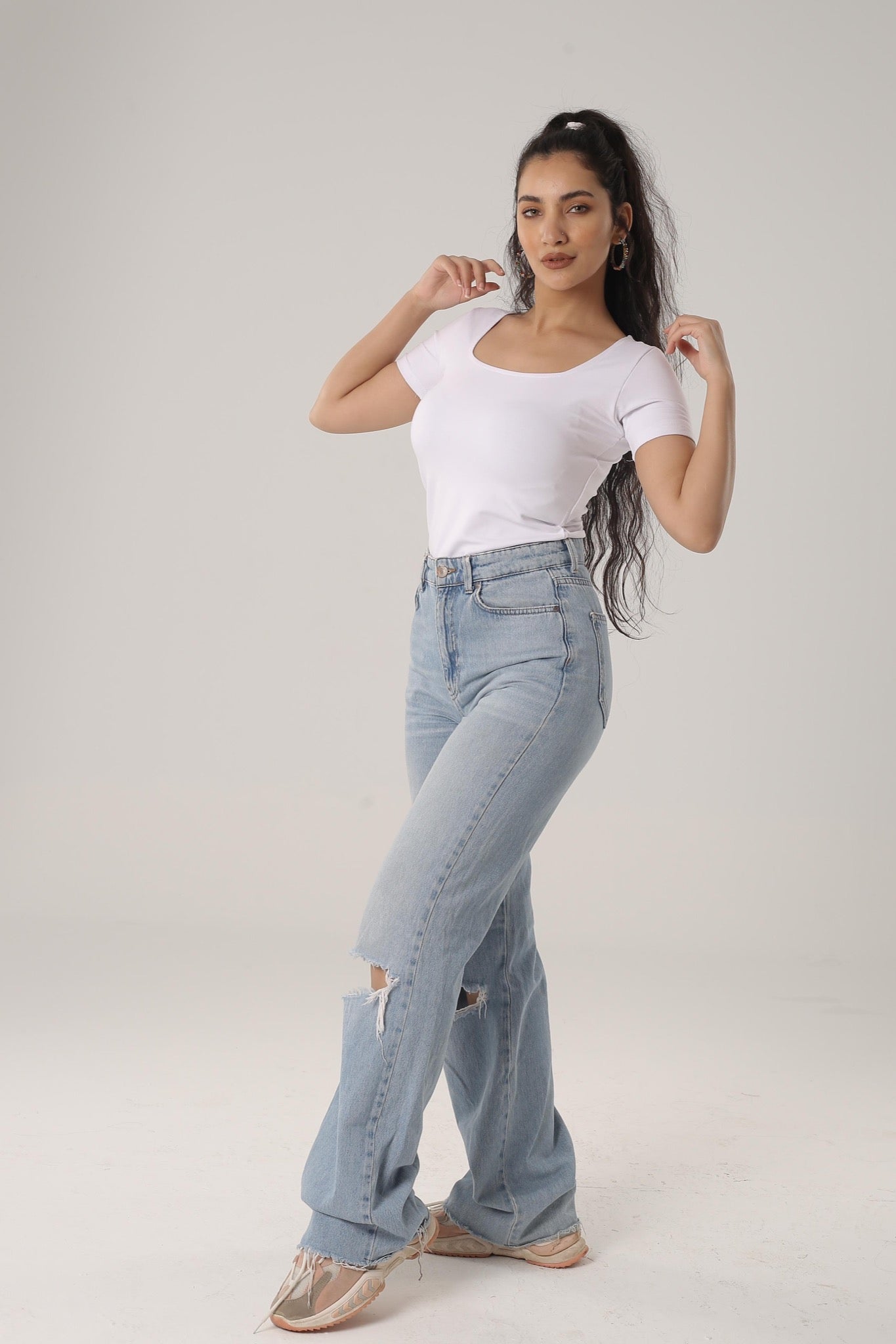 Half Sleeve Square Neck Top (A75)