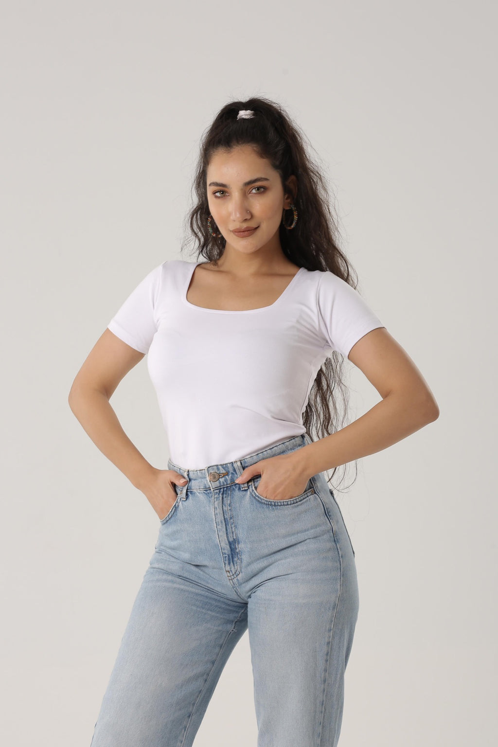 Half Sleeve Square Neck Top (A75)
